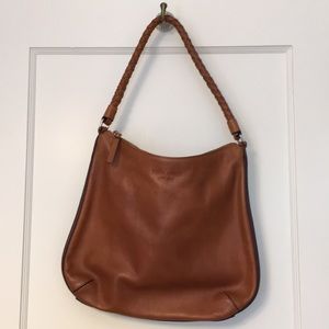 kate spade cognac leather shoulder purse